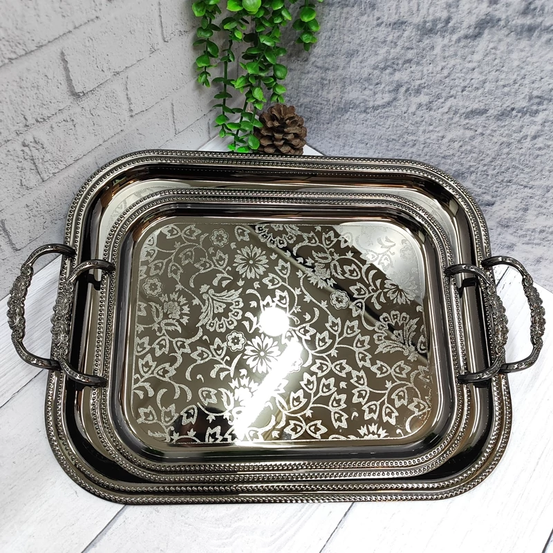 سینی پذیرایی دوعددی دودی (یونی هوم)