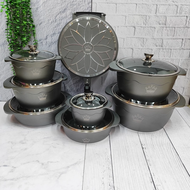 سرویس 16پارچه قابلمه چدن گرانیتی اقتصادی(اس جی)