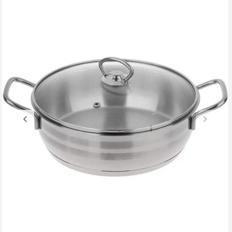 تابه استیل دو دسته سایز 26(دستی لوکس)