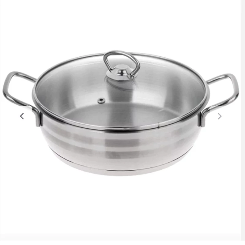 تابه استیل دو دسته سایز 24 دستی لوکس