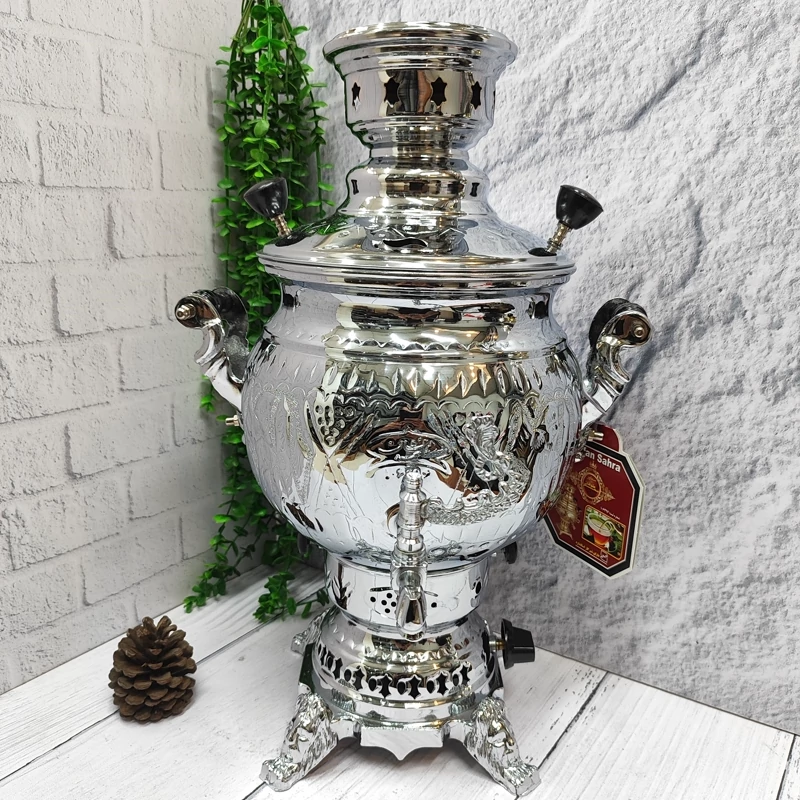 سماور گازی 6لیتری قلم کاری(طوفان)