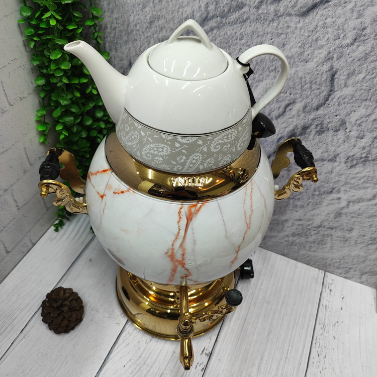 سماور طرح سنگی 6لیتری ترموکوبل دار(آتنا)