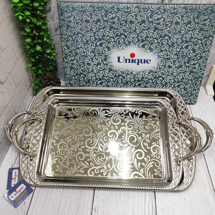 سینی جفتی استیل پذیرایی برند(یونیک)