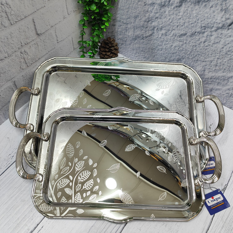 سینی استیل پذیرایی جفتی (یونیک)