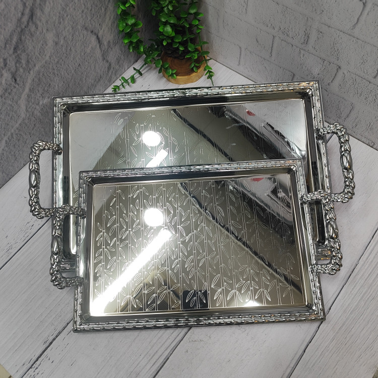سینی پذیرایی جفتی نقره ای (وینکس)