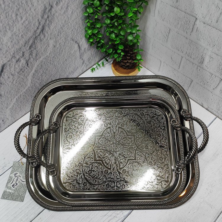 سینی پذیرایی دوعددی دودی (وینکس)