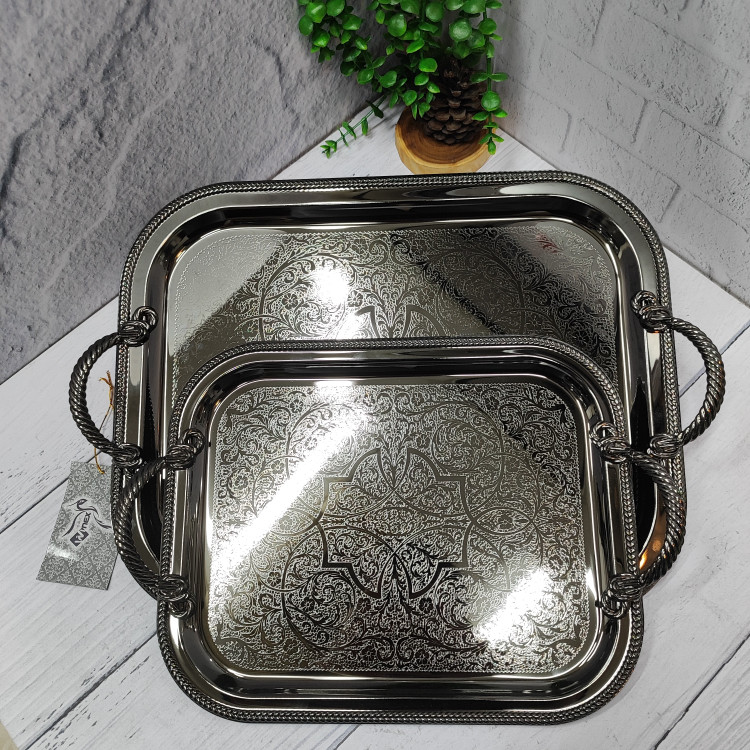 سینی پذیرایی دوعددی دودی (وینکس)