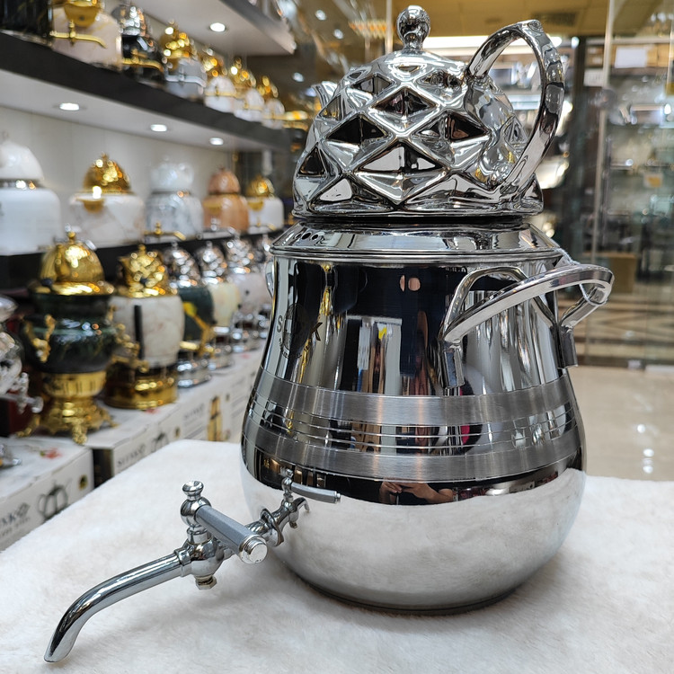 کتری قوری استیل کف چدن8080 (اس لوکس)