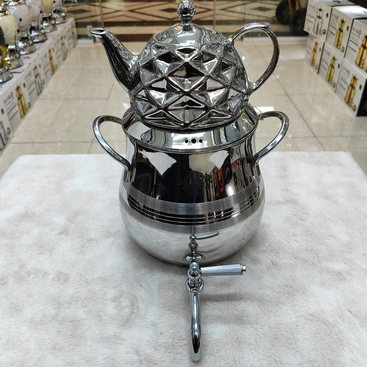 کتری قوری استیل کف چدن8080 (اس لوکس)