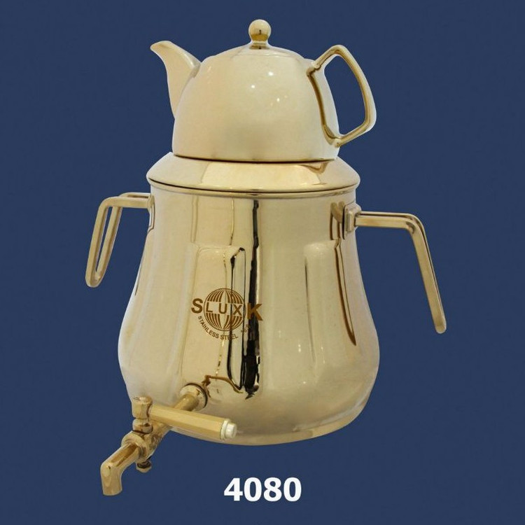 کتری قوری استیل طلایی 6لیتر4080(اس لوکس)