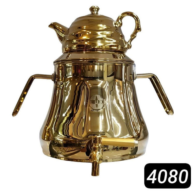 کتری قوری استیل طلایی 6لیتر4080(اس لوکس)