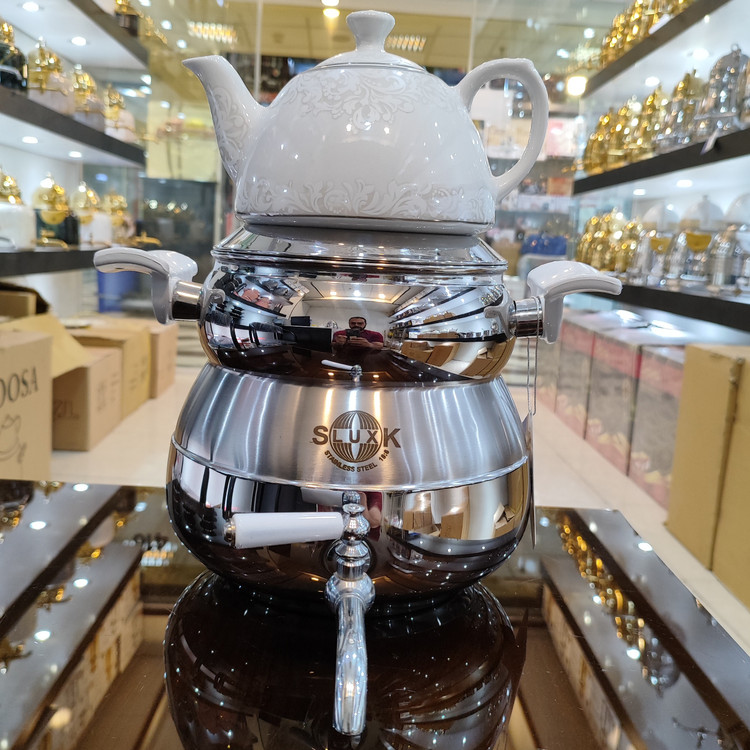 کتری و قوری استیل کف چدن9019(اس لوکس)
