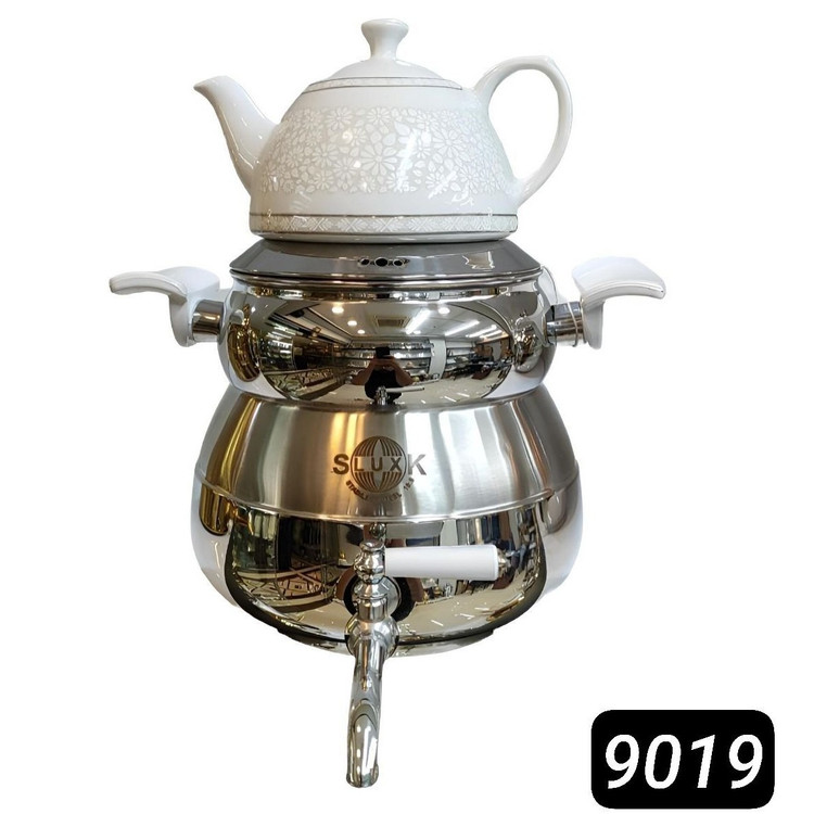 کتری و قوری استیل کف چدن9019(اس لوکس)