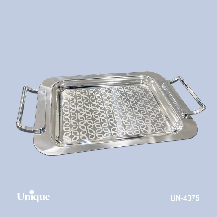 سینی براق استیل بدون پایه کوچک75(یونیک)