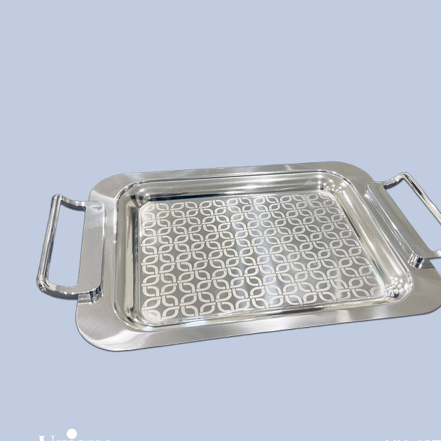 سینی براق استیل بدون پایه کوچک75(یونیک)