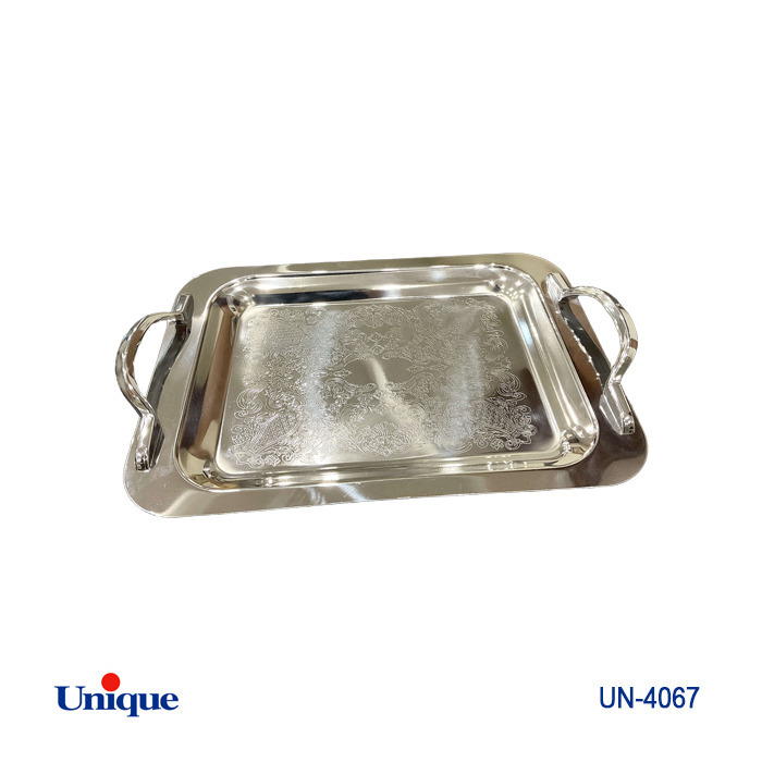 سینی براق استیل بدون پایه کوچک67(یونیک)