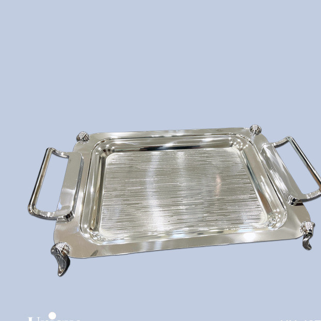سینی براق استیل پایه دار کوچک73(یونیک)