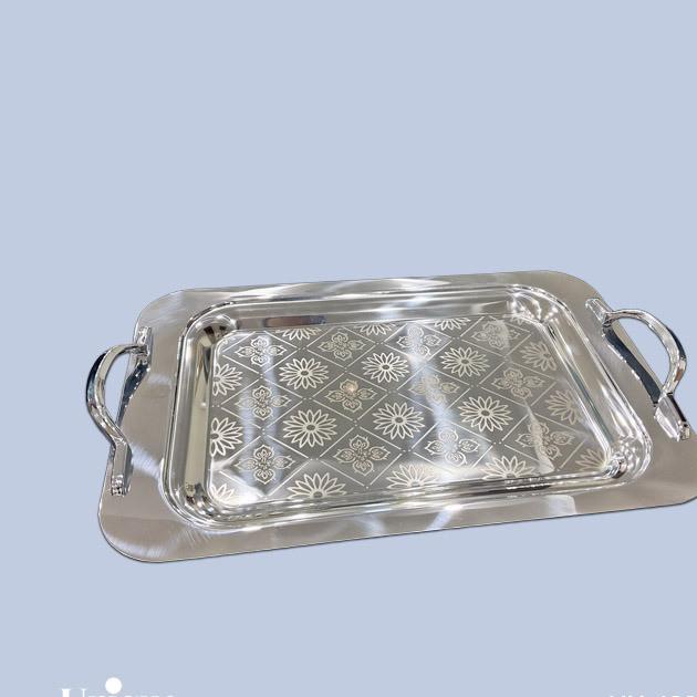 سینی براق استیل بدون پایه بزرگ 63(یونیک)