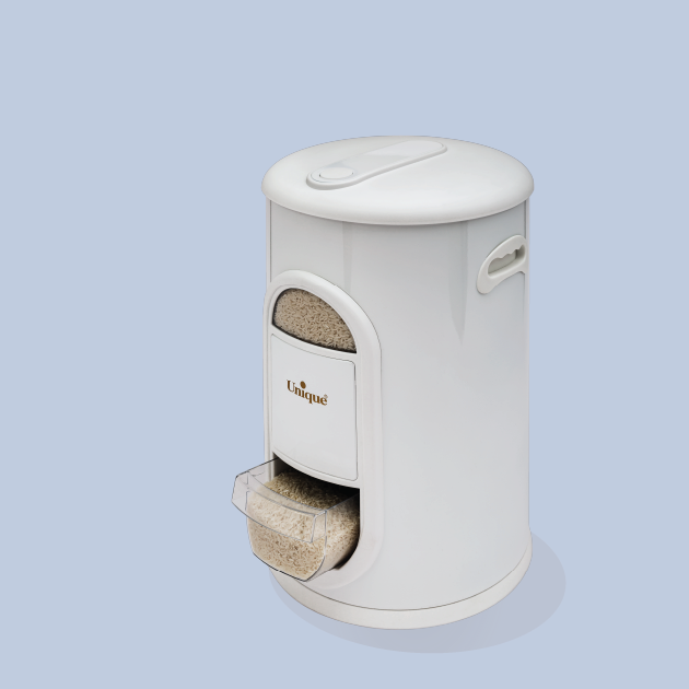 سطل برنج 10 کیلویی پیمانه دار سفید(یونیک)