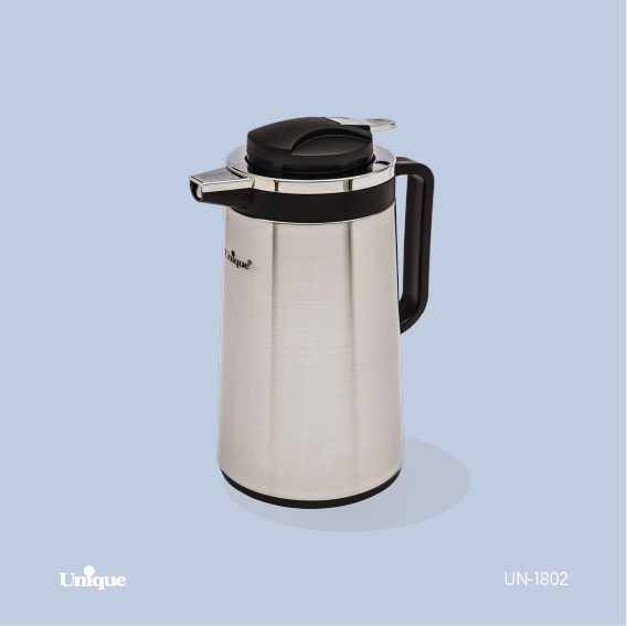 فلاکس 1 لیتر استیل شیشه دار(یونیک)