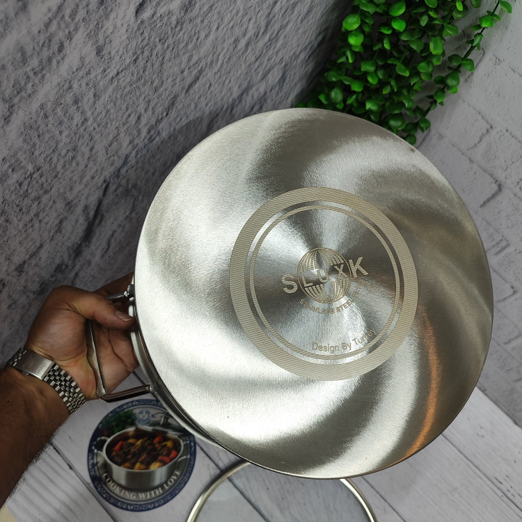 قابلمه استیل سایز 28طرح فلت(اس لوکس)