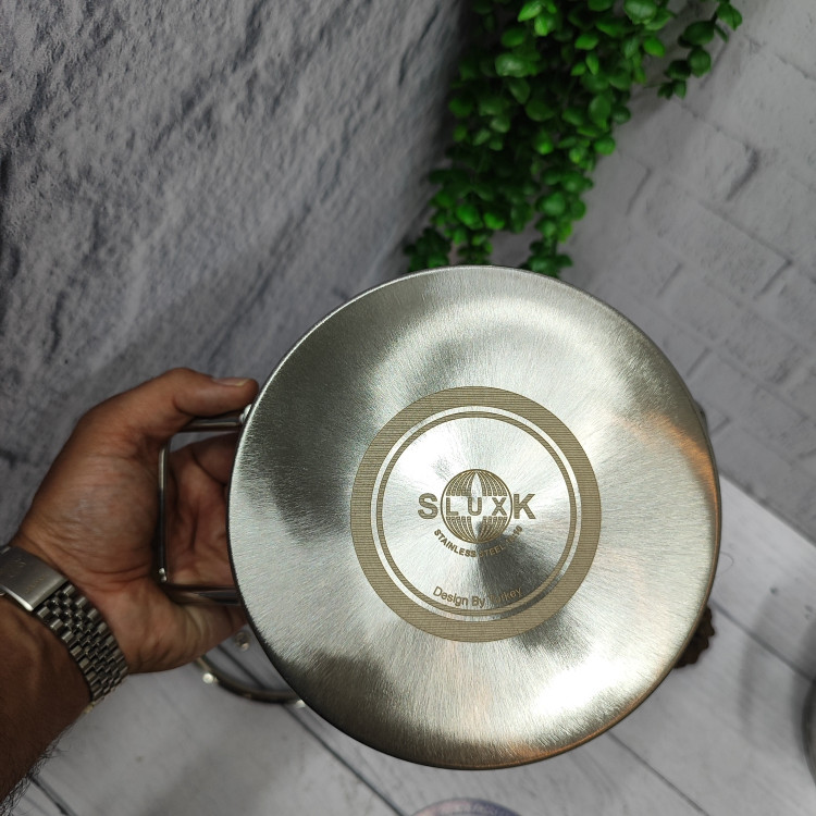 قابلمه استیل سایز16 طرح فلت(اس لوکس)