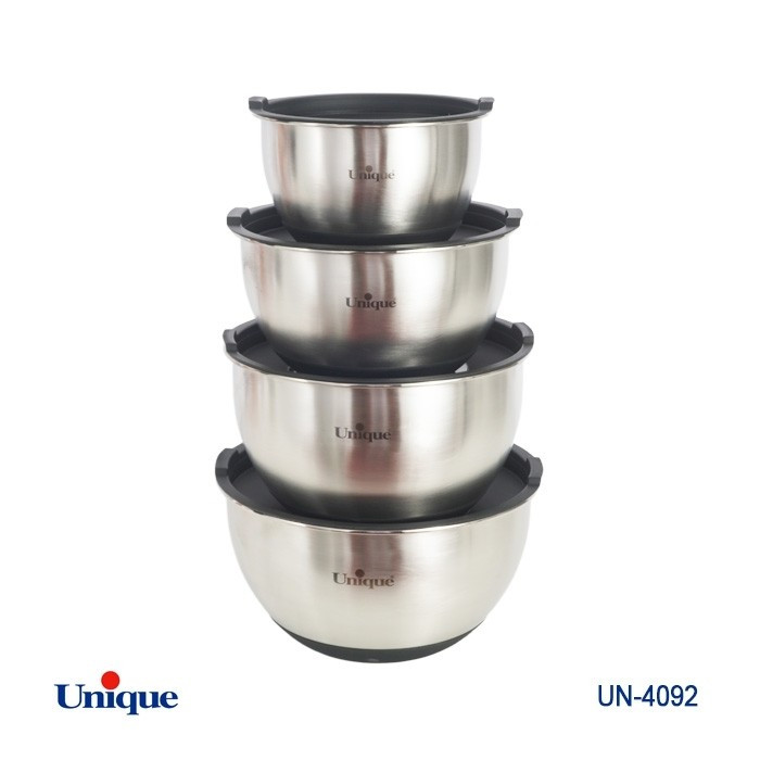 لگن 4پارچه استیل درب دار (یونیک)