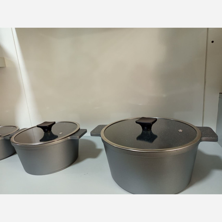 سرویس قابلمه چدن گرانیت 8پارچه (ای ام دی)