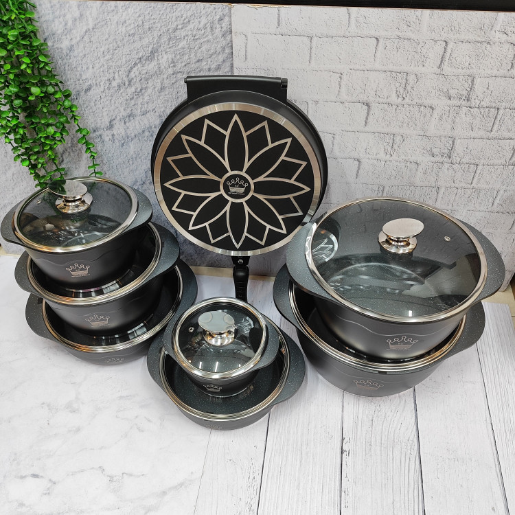 سرویس قابلمه چدن گرانیتی 16پارچه اقتصادی(اس جی)