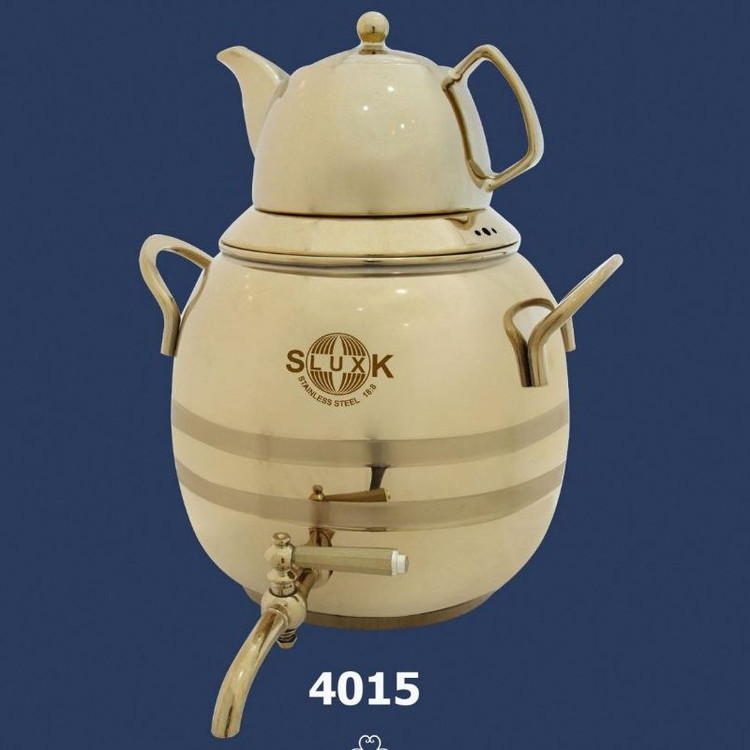 کتری قوری استیل طلایی 6لیتر 4015( اس لوکس)